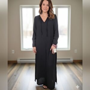 NWT Honest Cotton Black Gauze Maxi Dress Size S/M Boho Minimalist